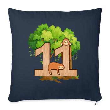 11th birthday | Sloth birthday | Sloth - Sofa pillowcase 17,3'' x 17,3'' (45 x 45 cm) - navy - Front