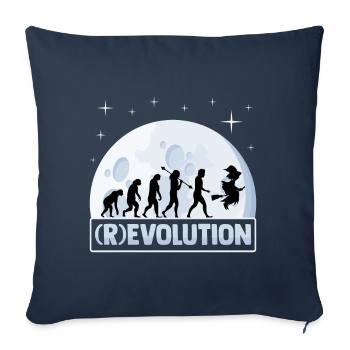 (r)évolution Primates fantomatiques, Led - Housse de coussin décorative 45 x 45 cm - bleu marine - Devant
