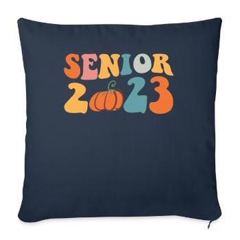 Senior 2023 Halloween Costume Party With Pumpkin - Sofa pillowcase 17,3'' x 17,3'' (45 x 45 cm) - navy - Front