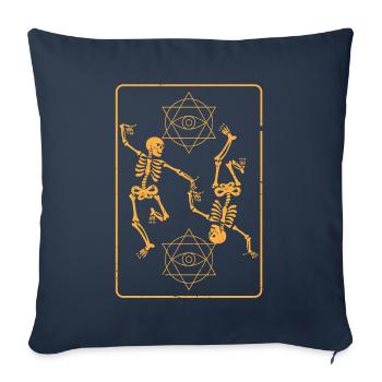 Squelettes effrayants Hexagramme Icône Halloween - Housse de coussin décorative 45 x 45 cm - bleu marine - Devant