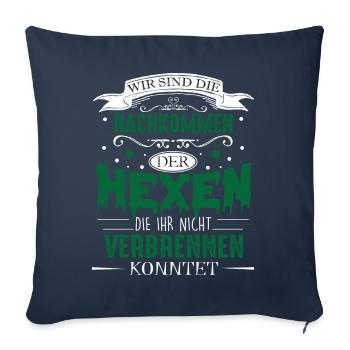 Nous sommes les descendants des sorcières que vous n’avez pas - Housse de coussin décorative 45 x 45 cm - bleu marine - Devant