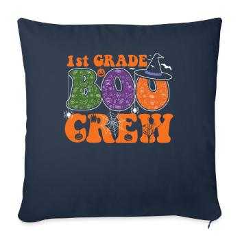 1ère classe Boo Crew Monstre citrouille effrayant - Housse de coussin décorative 45 x 45 cm - bleu marine - Devant