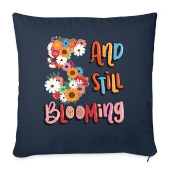 5 Et encore des filles fleuries 5. - Housse de coussin décorative 45 x 45 cm - bleu marine - Devant