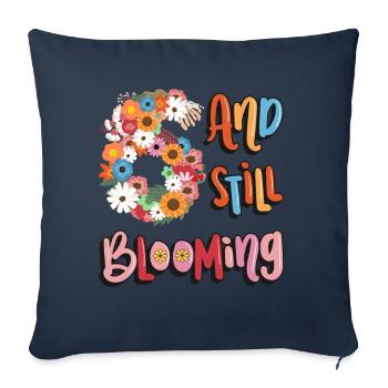 6 Et encore des filles fleuries 6. - Housse de coussin décorative 45 x 45 cm - bleu marine - Devant