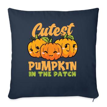 Citrouille la plus mignonne en costume d’Halloween - Housse de coussin décorative 45 x 45 cm - bleu marine - Devant