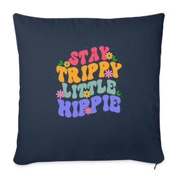 Stay Trippy Little Hippie Floral-themed Colorful - Sofa pillowcase 17,3'' x 17,3'' (45 x 45 cm) - navy - Front