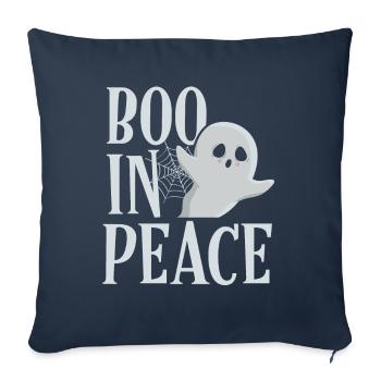 Boo In Peace Scary Horror Specter Ghost Halloween - Sofa pillowcase 17,3'' x 17,3'' (45 x 45 cm) - navy - Front