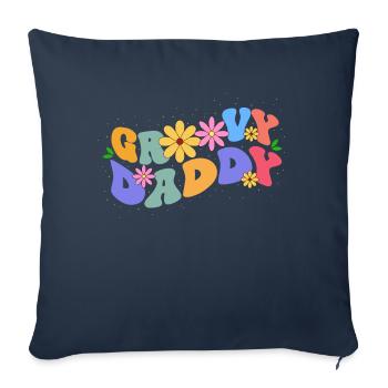 Groovy Daddy Bloom Floral Theme Colorful Leisure - Sofa pillowcase 17,3'' x 17,3'' (45 x 45 cm) - navy - Front