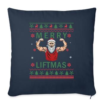 Merry Liftmas - Christmas Bodybuilder Gym Workout - Sofa pillowcase 17,3'' x 17,3'' (45 x 45 cm) - navy - Front