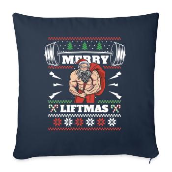 Merry Liftmas - Christmas Bodybuilder Gym Workout - Sofa pillowcase 17,3'' x 17,3'' (45 x 45 cm) - navy - Front