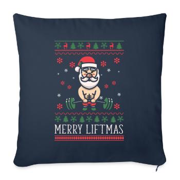 Merry Liftmas - Christmas Bodybuilder Gym Workout - Sofa pillowcase 17,3'' x 17,3'' (45 x 45 cm) - navy - Front