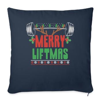 Merry Liftmas - Christmas Bodybuilder Gym Workout - Sofa pillowcase 17,3'' x 17,3'' (45 x 45 cm) - navy - Front