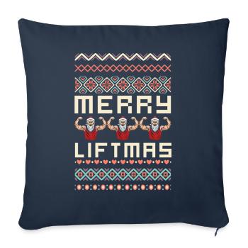 Merry Liftmas - Christmas Bodybuilder Gym Workout - Sofa pillowcase 17,3'' x 17,3'' (45 x 45 cm) - navy - Front