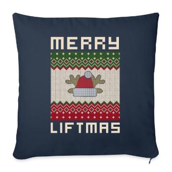 Merry Liftmas - Christmas Bodybuilder Gym Workout - Sofa pillowcase 17,3'' x 17,3'' (45 x 45 cm) - navy - Front