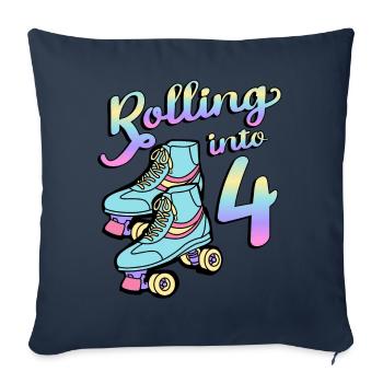 Rolling Into 4 Roller Skaters Skates 4 - Sofa pillowcase 17,3'' x 17,3'' (45 x 45 cm) - navy - Front