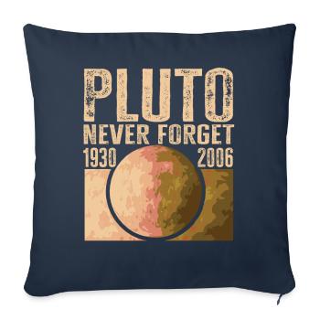 Never Forget Pluto Design Retro Style Funny Space - Sofa pillowcase 17,3'' x 17,3'' (45 x 45 cm) - navy - Front