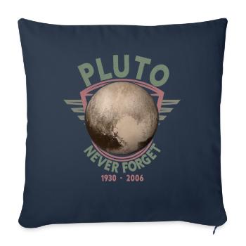 N’oubliez jamais Pluto Design Retro Style Funny Space - Housse de coussin décorative 45 x 45 cm - bleu marine - Devant