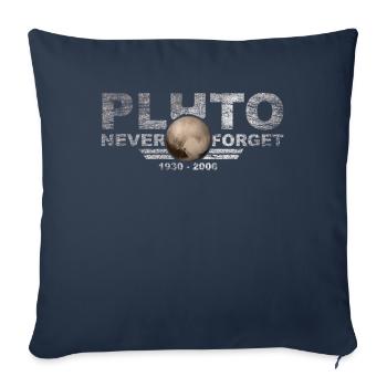 N’oubliez jamais Pluto Design Retro Style Funny Space - Housse de coussin décorative 45 x 45 cm - bleu marine - Devant