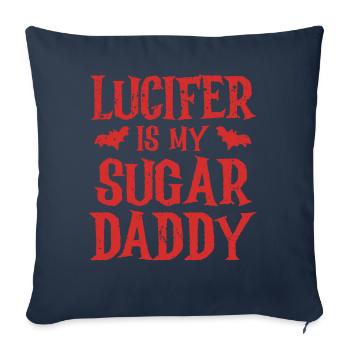 Lucifer Is My Sugar Daddy Spooky Halloween - Sofa pillowcase 17,3'' x 17,3'' (45 x 45 cm) - navy - Front
