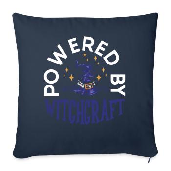 Powered By Witchcraft Witch Hat Spooky Wizardry - Sofa pillowcase 17,3'' x 17,3'' (45 x 45 cm) - navy - Front