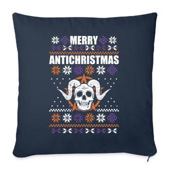 Happy Antichristmas Satanic Pentagram - Sofa pillowcase 17,3'' x 17,3'' (45 x 45 cm) - navy - Front