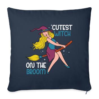 Sorcière la plus douce sur Dem - Housse de coussin décorative 45 x 45 cm - bleu marine - Devant