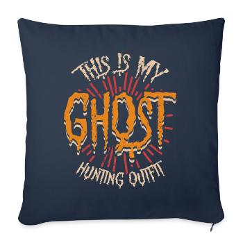 C’est ma tenue de chasseur de fantômes effrayante Halloween - Housse de coussin décorative 45 x 45 cm - bleu marine - Devant