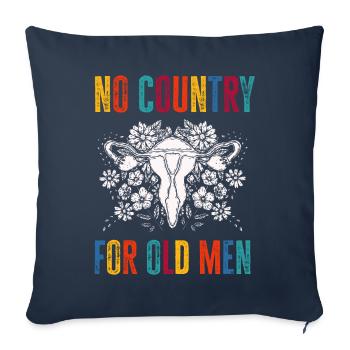 No Country For Old Men Floral Uterus Feminist - Sofa pillowcase 17,3'' x 17,3'' (45 x 45 cm) - navy - Front