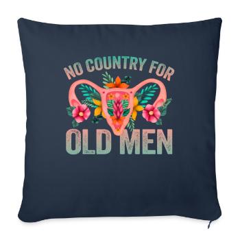 No Country For Old Men Floral Uterus Feminist - Sofa pillowcase 17,3'' x 17,3'' (45 x 45 cm) - navy - Front