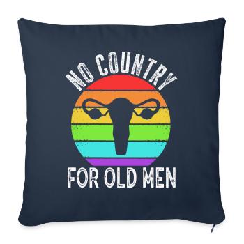 No Country For Old Men Floral Uterus Feminist - Sofa pillowcase 17,3'' x 17,3'' (45 x 45 cm) - navy - Front