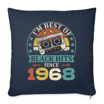 I’m Best Of Black Hits Cassette depuis 1968 - Housse de coussin décorative 45 x 45 cm - bleu marine - Devant