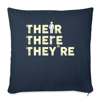 Leur là Ils sont professeur d’anglais Grammaire - Housse de coussin décorative 45 x 45 cm - bleu marine - Devant