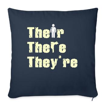 Leur là Ils sont professeur d’anglais Grammaire - Housse de coussin décorative 45 x 45 cm - bleu marine - Devant