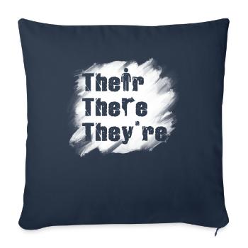 Leur là Ils sont professeur d’anglais Grammaire - Housse de coussin décorative 45 x 45 cm - bleu marine - Devant