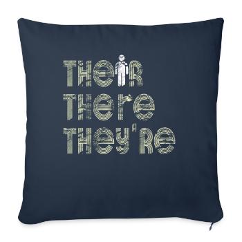 Leur là Ils sont professeur d’anglais Grammaire - Housse de coussin décorative 45 x 45 cm - bleu marine - Devant