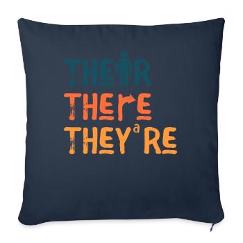 Leur là Ils sont professeur d’anglais Grammaire - Housse de coussin décorative 45 x 45 cm - bleu marine - Devant