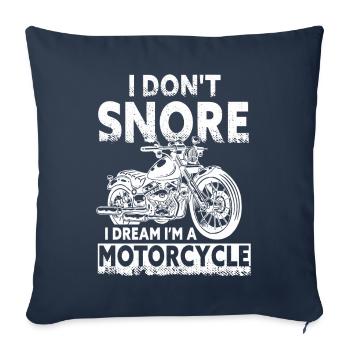 Je ne ronfle pas, je rêve que je suis une moto - Housse de coussin décorative 45 x 45 cm - bleu marine - Devant