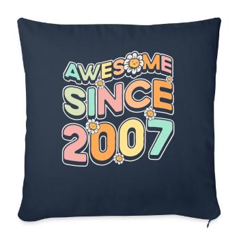 Fantastique depuis 2007 Thème floral - Housse de coussin décorative 45 x 45 cm - bleu marine - Devant