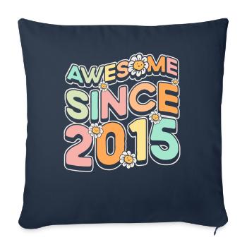 Fantastique depuis 2015 Thème floral - Housse de coussin décorative 45 x 45 cm - bleu marine - Devant