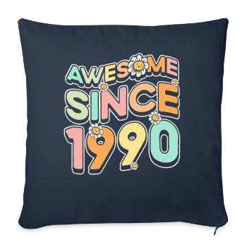 Fantastique depuis 1990 Thème floral - Housse de coussin décorative 45 x 45 cm - bleu marine - Devant