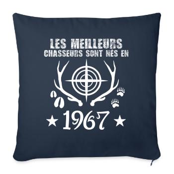 Chasseur | Anniversaire chasseur 1967 - Housse de coussin décorative 45 x 45 cm - bleu marine - Devant