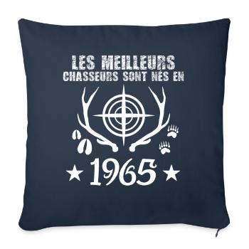 Chasseur | Anniversaire chasseur 1965 - Housse de coussin décorative 45 x 45 cm - bleu marine - Devant