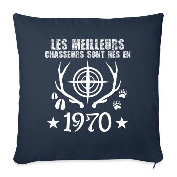 Chasseur | Anniversaire chasseur 1970 - Housse de coussin décorative 45 x 45 cm - bleu marine - Devant