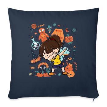 Drôle de Dabbing Girl Kid Décorations effrayantes - Housse de coussin décorative 45 x 45 cm - bleu marine - Devant