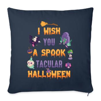 Ich Wünsche Ihnen Ein Gespenstisches Halloweenfest - Sofakissenbezug 45 x 45 cm - Navy - Vorne