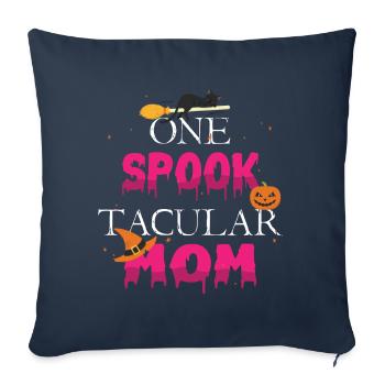 Une maman taculaire hantée Spooky Pumpkin Halloween - Housse de coussin décorative 45 x 45 cm - bleu marine - Devant