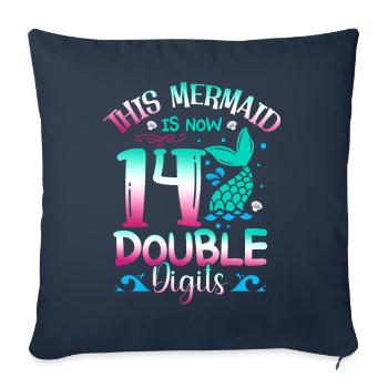Diese Meerjungfrau Ist Jetzt 14 Zweistellig, - Sofakissenbezug 45 x 45 cm - Navy - Vorne