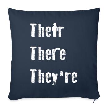 Leur là Ils sont professeur d’anglais Grammaire - Housse de coussin décorative 45 x 45 cm - bleu marine - Devant