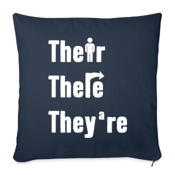 Leur là Ils sont professeur d’anglais Grammaire - Housse de coussin décorative 45 x 45 cm - bleu marine - Devant