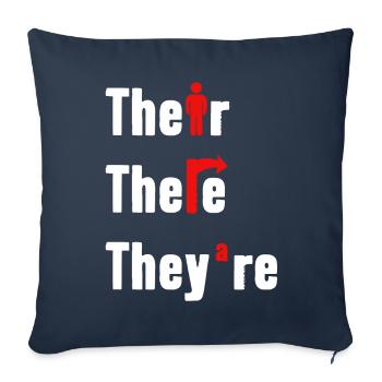 Leur là Ils sont professeur d’anglais Grammaire - Housse de coussin décorative 45 x 45 cm - bleu marine - Devant